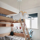 Ljojo Little Deer LED Chandelier: Modern Minimalist Cartoon Wooden Kids Room Pendant Light