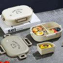 Ljojo 3-Compartment Removable Lunch Box 800ml Portable Bento Box Microwave Container