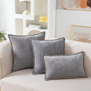 Blue Chenille Luxury Lumbar Pillow Case for Bed Sofa Couch by Ljojo