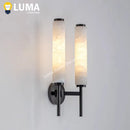Alabaster Marble LED Wall Lights | Black Gold Copper Wall Lamp for Foyer TV Background