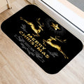 Ljojo Merry & Happy Year Door Mat: Golden Black Letter Print, Non-Slip Floor