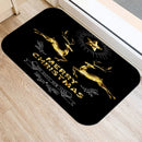 Ljojo Merry & Happy Year Door Mat: Golden Black Letter Print, Non-Slip Floor