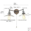 Ljojo 2-Light LED Wall Sconce with Pull Chain Switch for Coffee Bar, Bedroom, Bathroom