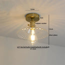 Ljojo Modern Amber Glass LED Ceiling Lights with Copper Socket for Home Decoration