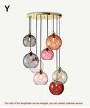 Ljojo Modern Glass Chandelier Nordic Lustre Led Pendant Light Glass Hanging Lamp