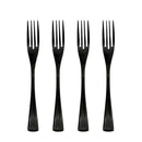 Ljojo 4-Piece Black Stainless Steel Dessert Fork Set for Dinner Salad Fruit