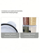 Ljojo 2.8L Airtight Food Storage Jars - Set of 4 with Labels and Pen