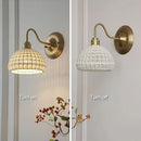 Brass Wall Lamp Retro Living Room Decor Glass Shade Study Lighting by Ljojo