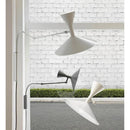 Ljojo Marseille Wall Lamp: Modern White Black Metal Swing Arm Sconce for Living Room & Bedroom