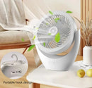 Ljojo 30W LED Fan Table Lamp 3-speed Night Light Travel Camping Rechargeable