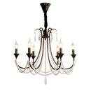French Black Candle Chandelier For Living Room E14 Crystal Pendant Lights: Ljojo Romantic LED Hanging Lamp