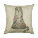 Ljojo Linen Pillowcase: Cartoon Digital Print Pattern for Office, Car, Home Sofa