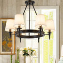 Vintage LED Ceiling Chandelier Lamp Fabric Pendant Light Fixture for Home Bedroom Dining - Ljojo