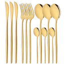 Ljojo Mirror Silver Stainless Steel Cutlery Set - 12Pcs Western Dinnerware Kitchen Utensils