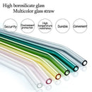 8Pcs Ljojo Glass Straw Set - Reusable & Eco-Friendly Drinking Straws with Brush