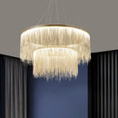Modern Luxury Tassel Chandelier Hanging Pendant Light for Dining Room by Ljojo
