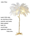 Modern Ostrich Feather Gold LED Floor Lamp by Ljojo - Luxe Living Room & Bedroom Lighting