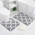 Ljojo 2-Piece Shaggy Bathroom Rug Set with U-Shaped Toilet Mat