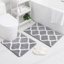 Ljojo 2-Piece Shaggy Bathroom Rug Set with U-Shaped Toilet Mat