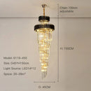 Ljojo Luxury Modern Crystal Chandelier - Black/Gold Loft Lighting Fixture