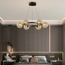 Nordic Ring Chandelier Smoky Gray Bubble Ball Lamp for Living Room by Ljojo