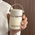 Ljojo 200ml Cute Glass Shaker Bottle for Coffee Juice Tea - Portable Kawaii Glass Cup