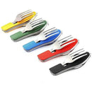 Ljojo 4-in-1 Foldable Stainless Steel Cutlery Set for Outdoor Camping & Picnic