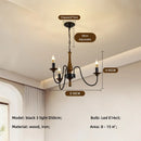 American Retro Candle Chandelier Living Room Solid Wood Iorn Pendant Light by Ljojo