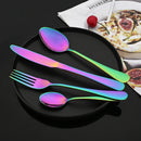 Ljojo 24-Piece Stainless Steel Rainbow Cutlery Set and Tableware