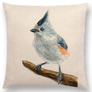 Birds Painting Cushion Cover - Ljojo Collection: Robin, Titmouse, Toucan, Sparrow, Firecrest, Cardinal, Bullfinch