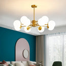 Ljojo Modern Luxurious Glass LED Chandelier - Nordic Style Indoor Lighting for Living Room, Bedroom