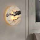 Ljojo 30cm Round Natural Stone LED Wall Light for Hotel Bedroom Decoration