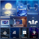 Ljojo™ 4K 720P Projector 8000 Lumens WiFi BT5.4 Android 14 - Home Theater Video