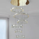 Ljojo Luxury Crystal Chandelier Pendant Light Gold Chrome Finish Modern Living Room Lighting