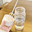 Kawaii Cats Glass Water Bottle With Straw 500ml - Ljojo Cute Tumbler