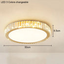 Crystal Round Ceiling Lamp Light for Living Room Luxury Bedroom Study Room by Ljojo