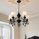 American Retro Candle Chandelier Nordic Ceramic Led Pendant Lights Living Room Fabric Lighting by Ljojo