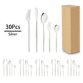 Ljojo 30-Piece Golden Stainless Steel Cutlery Set - Elegant Tableware Collection