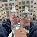 Ljojo 1000ml Glass Water Bottle with Time Marker Cover for
Water Drink and Outdoor, Transparent Large Capacity Bottle