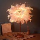 Feather Table Lamp with Remote Control USB Power Night Light for Ljojo Brand