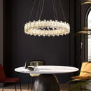 Ljojo LED Crystal Ceiling Lamp Modern Square Dimmable Dining Room Fixture