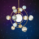 Ljojo LED Glass Ball Chandelier Earth Pendant Lamp - Artistic Circular Hanging Lights