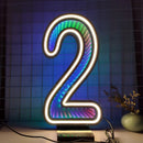 Ljojo™ Starry Sky Tunnel Neon Numbers Sign - Double-Sided 3D Lights