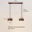 Modern Wood LED Pendant Lamp | Minimalist Chandelier Natural Stone | Ljojo Indoor Hanging Lighting