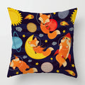 Ljojo Linen Fox Sofa Cushion Cover 50x50 Square Home Décor Pillowcase