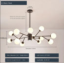 Nordic Tree Branch LED Chandelier Glass Ball Lampshade Black Gold for Bedroom Living Room Ljojo