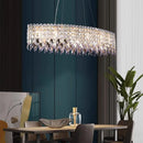 Ljojo Modern Luxury Purple Crystal Chandelier for Living Room Kitchen LED Hanging Lamp