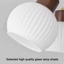 Nordic Glass LED Chandelier Modern Wooden Pendant Lamp Home Decor by Ljojo