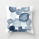 Blue Marble Geometric Cushion Cover 45x45cm for Home & Office Decor by Ljojo