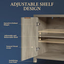 Ljojo™ Fluted Sideboard Buffet: 56" Modern Credenza with Storage, Doors & Shelves